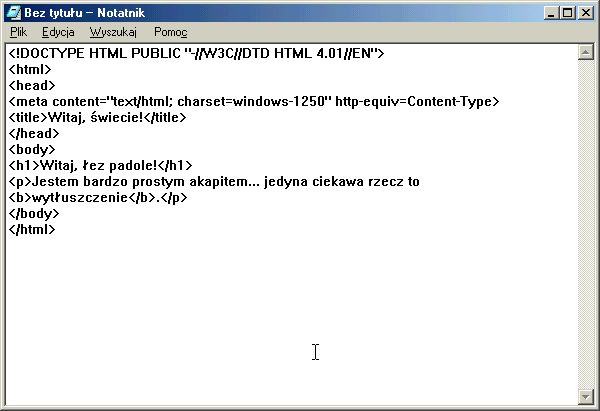edycja strony w Notatniku