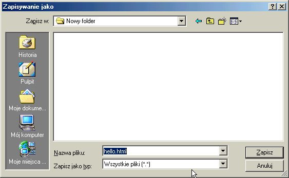 zapisywanie strony w Notatniku