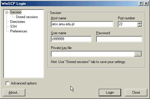parametry WinSCP